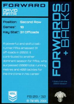2023 NRL Traders Titanium - Forwards & Backs #FB09 David Fifita Back